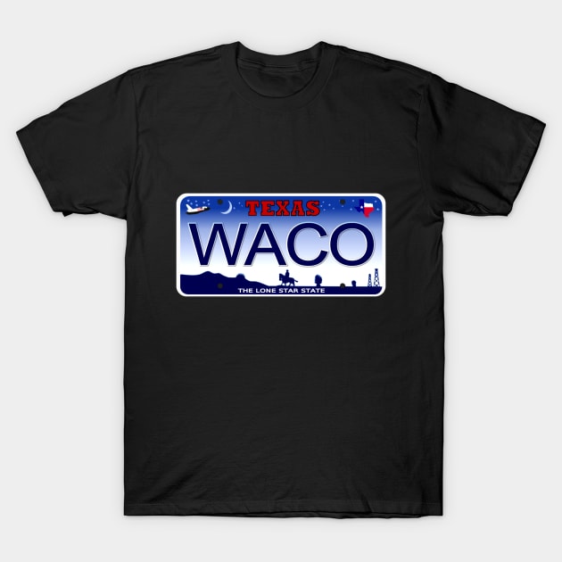 Waco Texas License Plate T-Shirt by Mel's Designs